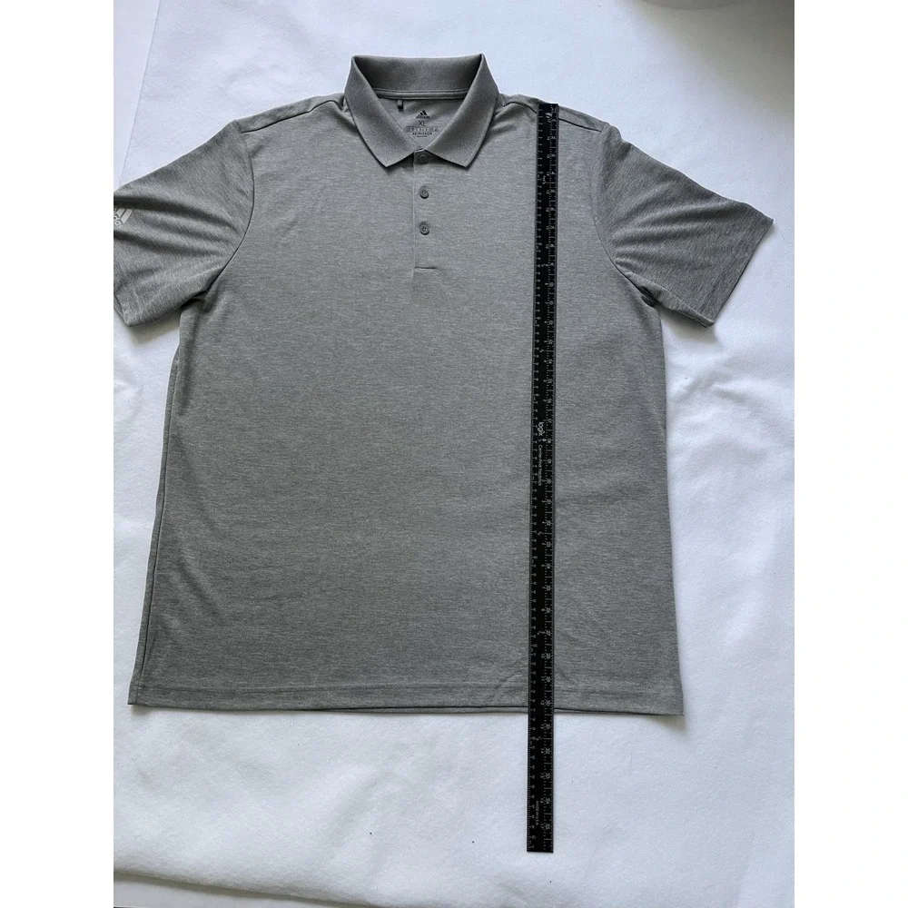 Adidas,Men's Gray Short Sleeve,Stretch/Comfort Performance,Polo Shirt,Size XL